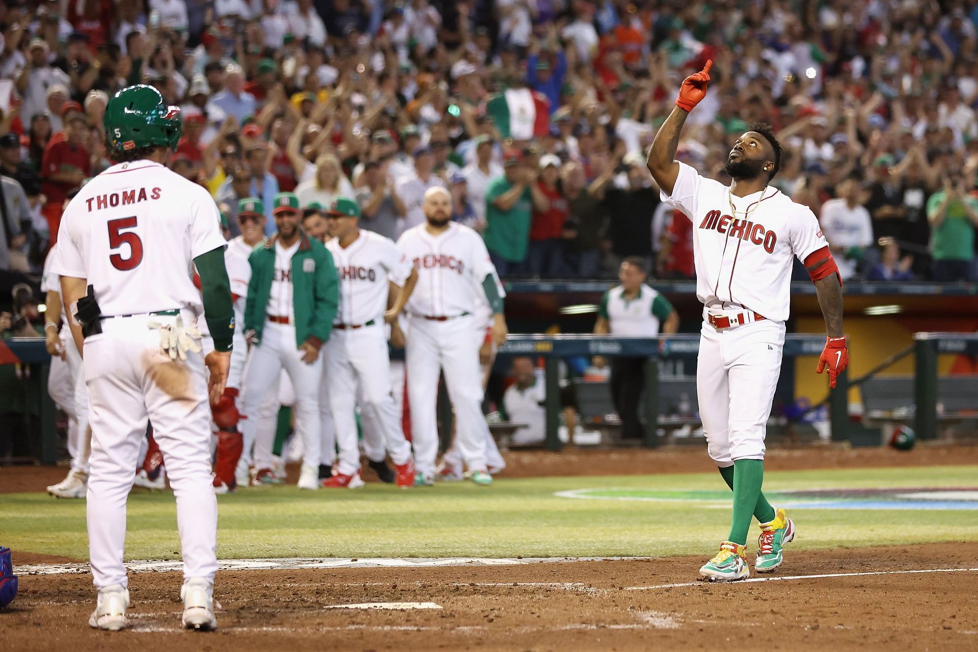 Arozarena hit his only home-run of the tournament against Colombia in game 1